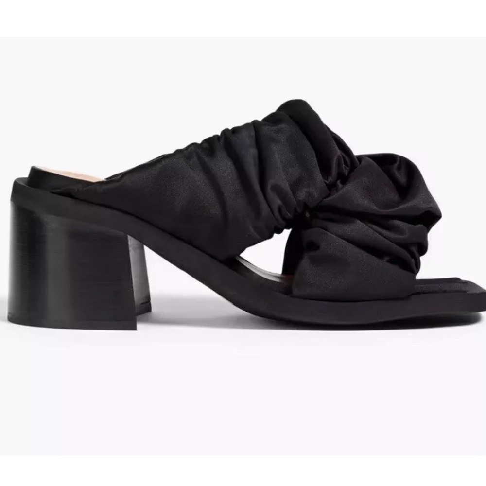 Ganni Black Ruched Mules